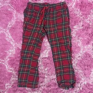 Red plaid pajama pants
